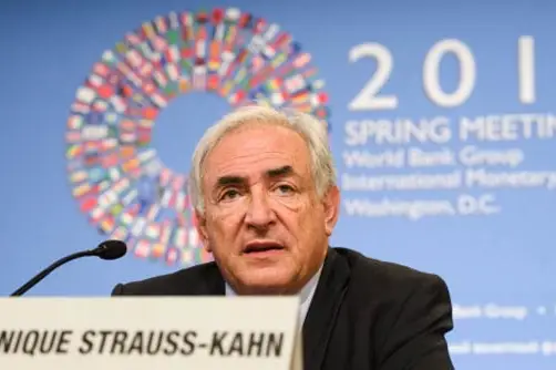 Dominique Strauss-Kahn, head of the IMF, at a conference earlier this year